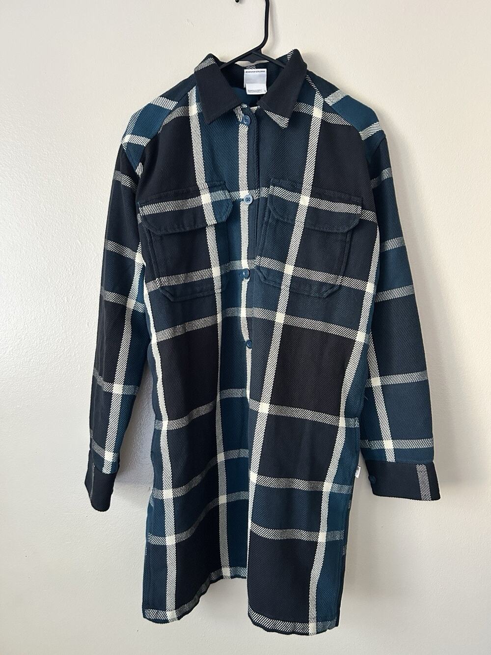 NWT The North Face Valley Twill Utility Plaid Shirt Jacket Medium Petrol